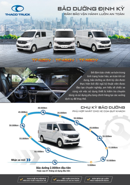GÓI BẢO DƯỠNG CÁC CẤP XE TẢI VAN THACO FRONTIER