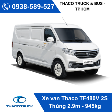 Xe van Thaco TF480V 2S Thùng 2.9m - 945kg